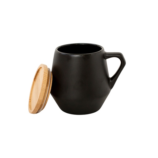 SEVILLA - eco-neutral Ceramic Mug with Bamboo Lid - Black