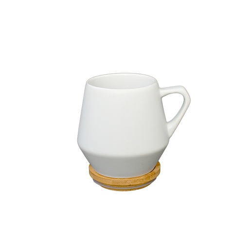 SEVILLA - eco-neutral Ceramic Mug with Bamboo Lid - White