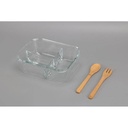 CORNETO - Hans Larsen Glass Lunch Box with Bamboo Cutlery Set