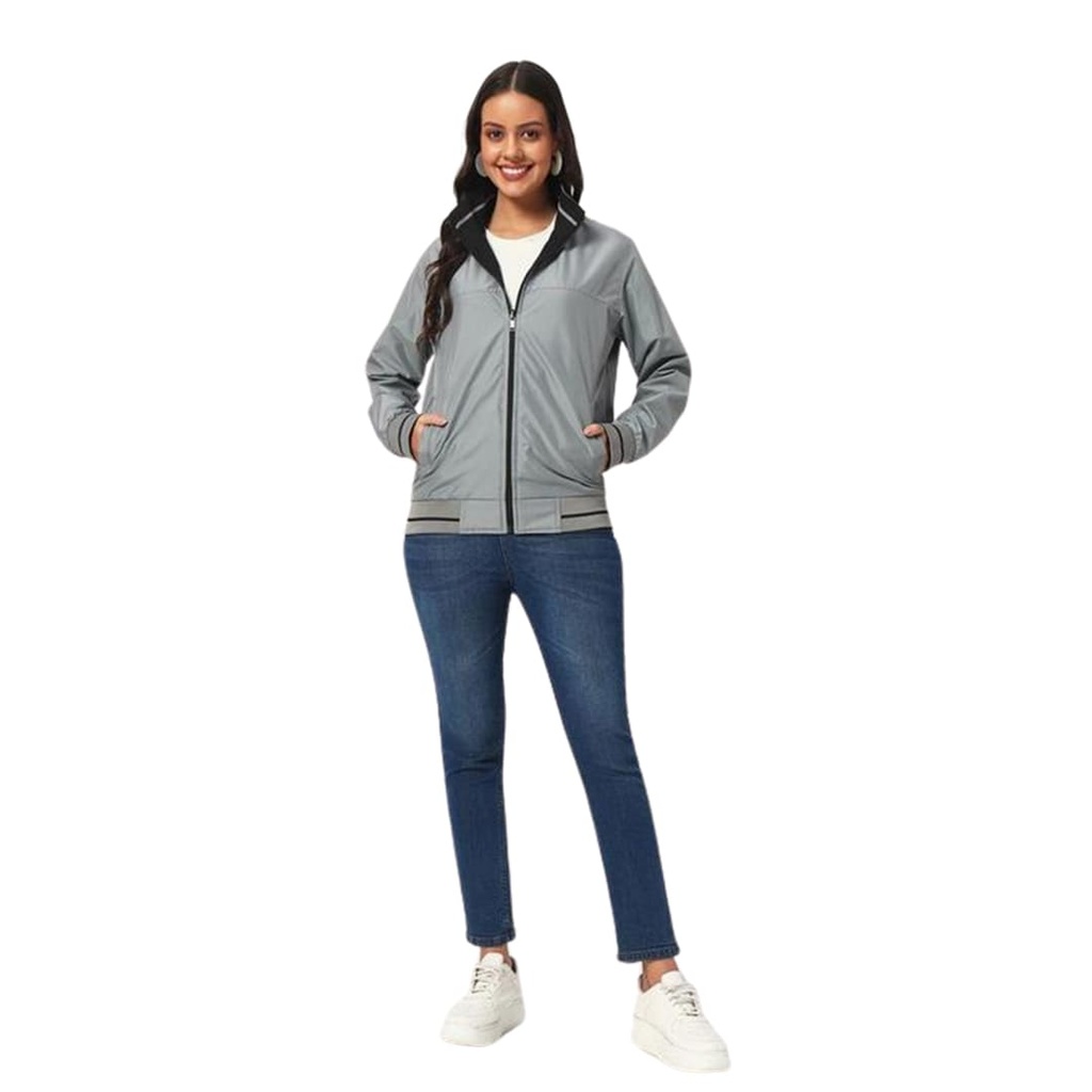 VARSITY - SANTHOME Women's Lightweight Reversible Bomber Jacket