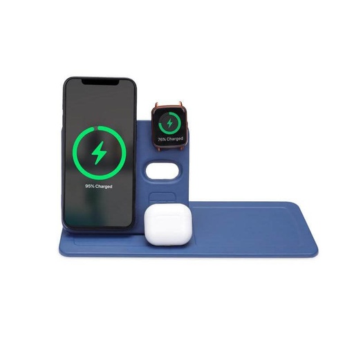 AVRON - Giftology 3-in-1 Magnetic Wireless Charger Desk Tray - Navy