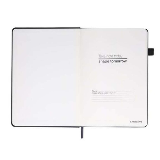 FAROE - Santhome A5 PU Hard Cover Notebook with Pen Loop - Black