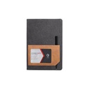 ADANA - Santhome Recycled Canvas A5 Hard Cover Notebook with PU Pocket - Black