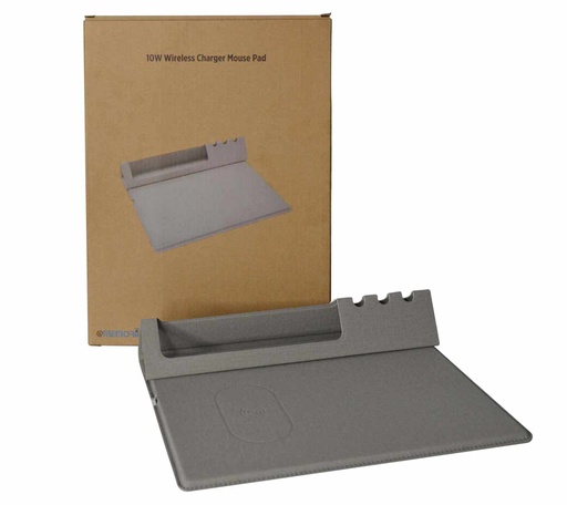 RUNKEL - 10W Wireless PU Mouse Pad & Desk Organizer - Grey