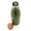 ODESSA - Giftology Double Wall Stainless Bottle with Bamboo Lid and Base - Green