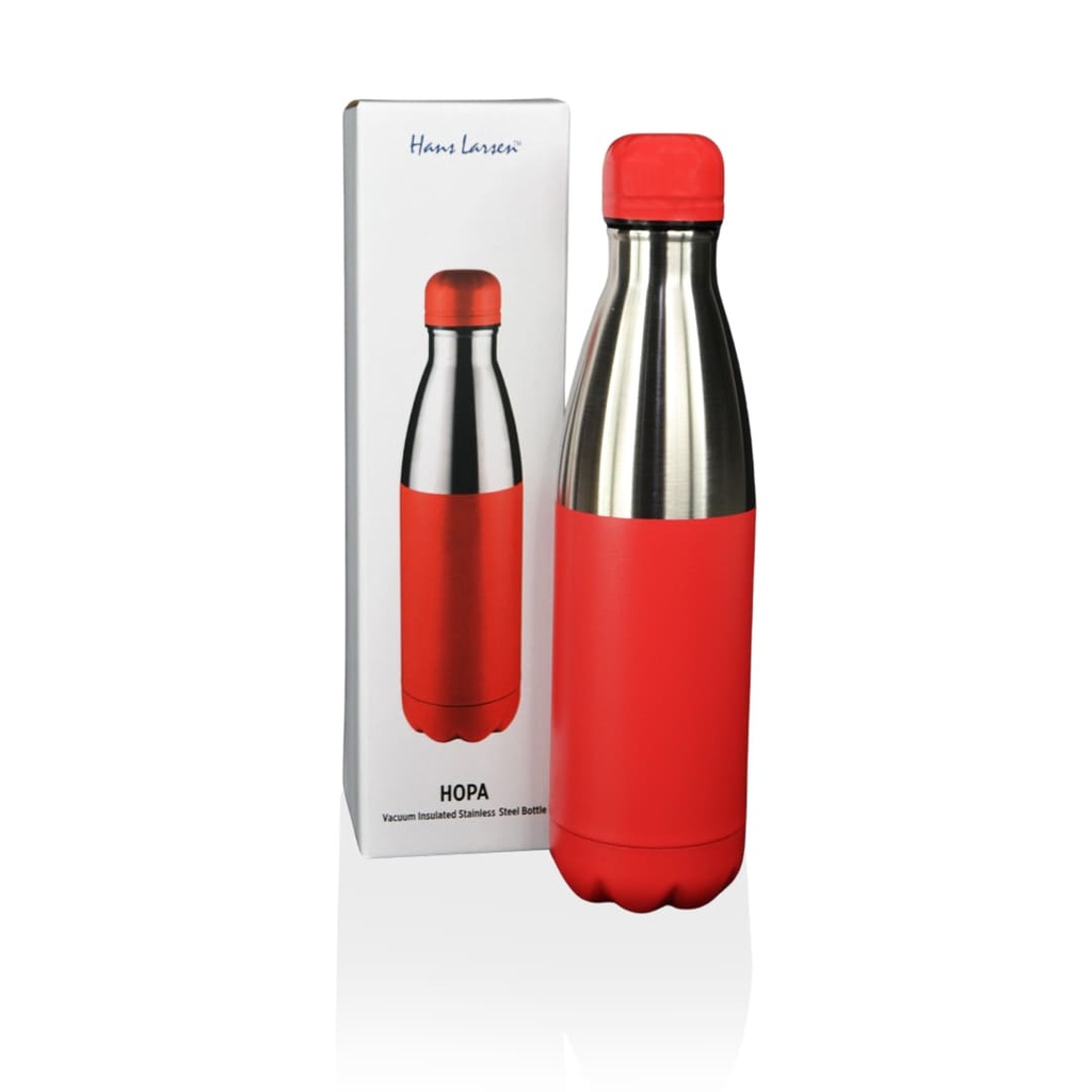 HOPA - Hans Larsen Double Wall Stainless Steel Water Bottle - Red