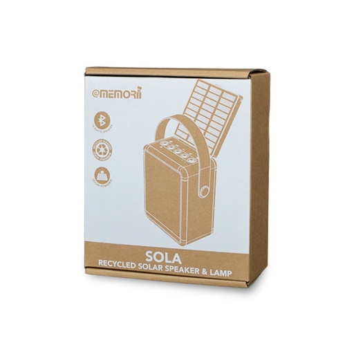 SOLA - @memorii RCS Recycled Solar Speaker & Lamp - Black