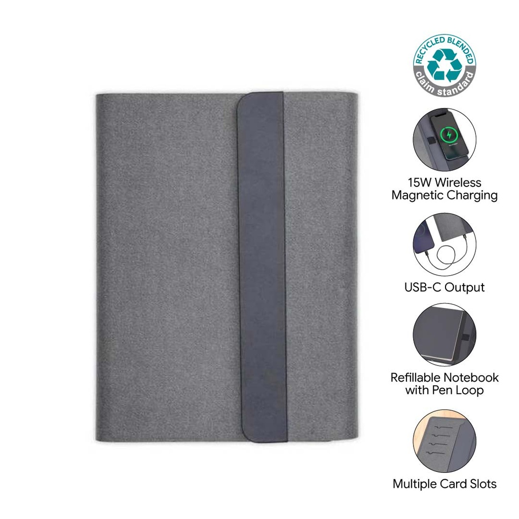 BERGMUND - Santhome 10000mAh Mag Wireless Powerbank Portfolio - Black