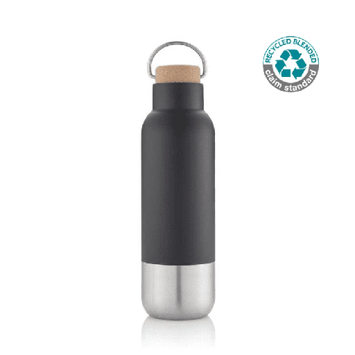 [DWHL 3160] AVERSA - Hans Larsen RCS Recycled Stainless Steel Insulated Water Bottle - Black