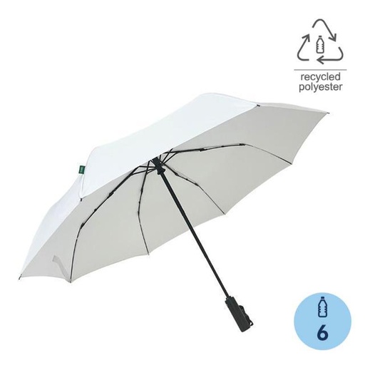 [WSSN 9161] URBINO - Santhome RPET Auto-Open 23" Umbrella with SPF50 UV Protection - White