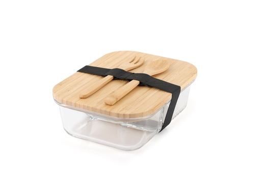 [LBHL 6103] CORNETO - Hans Larsen Glass Lunch Box with Bamboo Cutlery