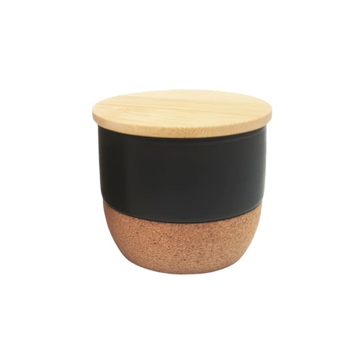 [SCEN 9203] RAAHA - Arabic Oudh Scented Candle in Ceramic Holder with Bamboo Lid - Black